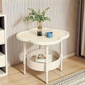 Modern Round Side Table with Storage Shelf