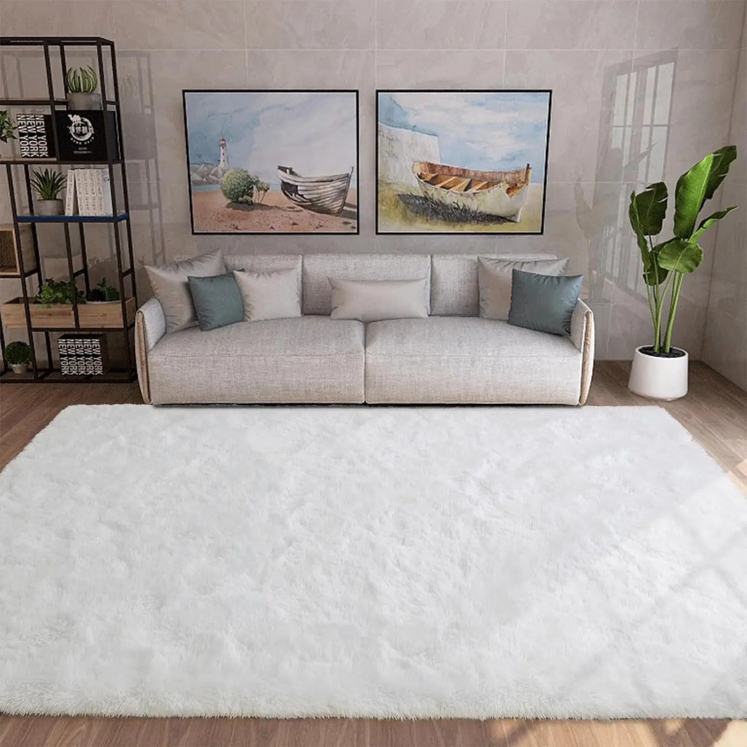 Ultra-Soft Plush Floor Rug (White)
