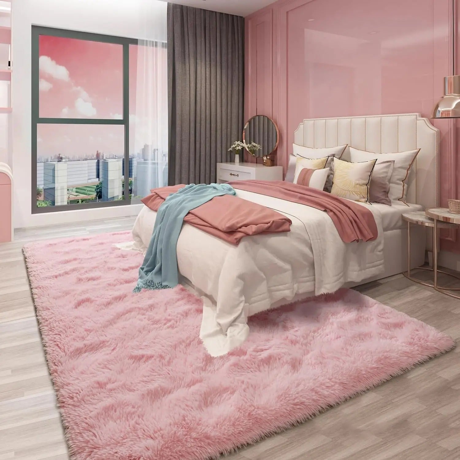 Ultra-Soft Plush Floor Rug (Pink)